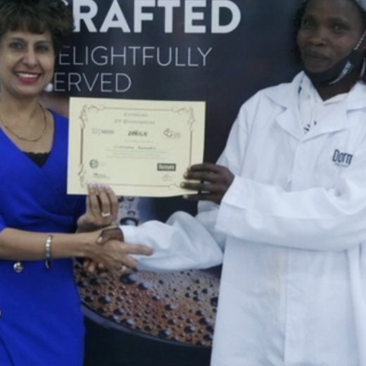 Woman getting certificate