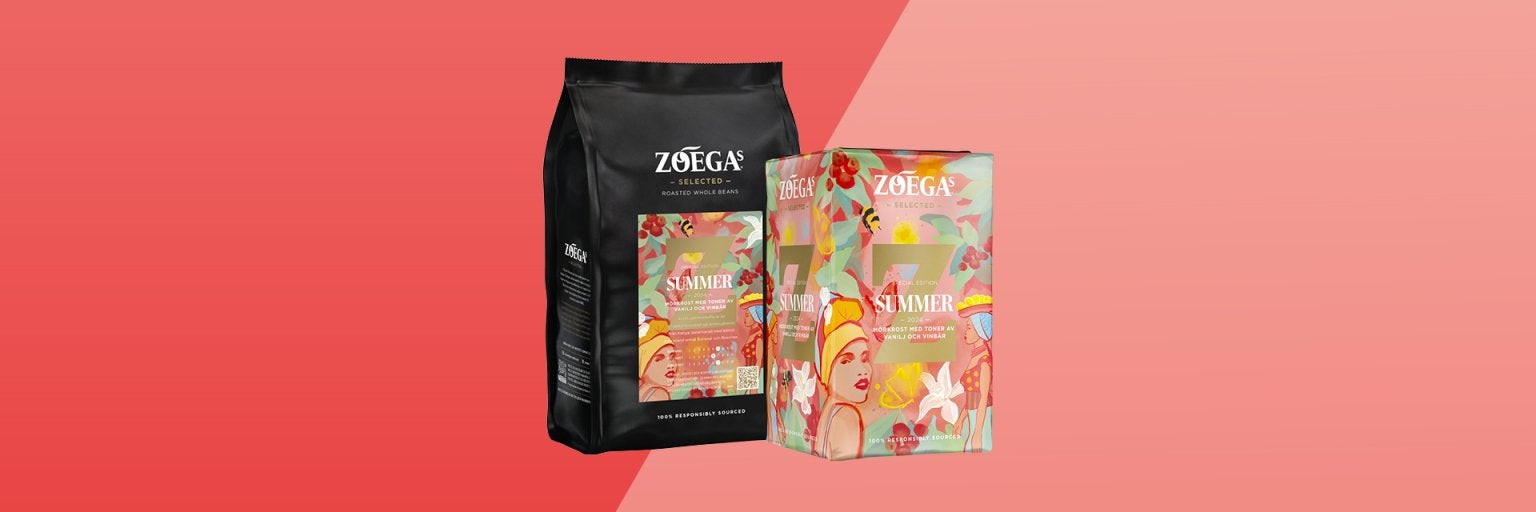 Bild på sommarkaffet bryggkaffe och bönor