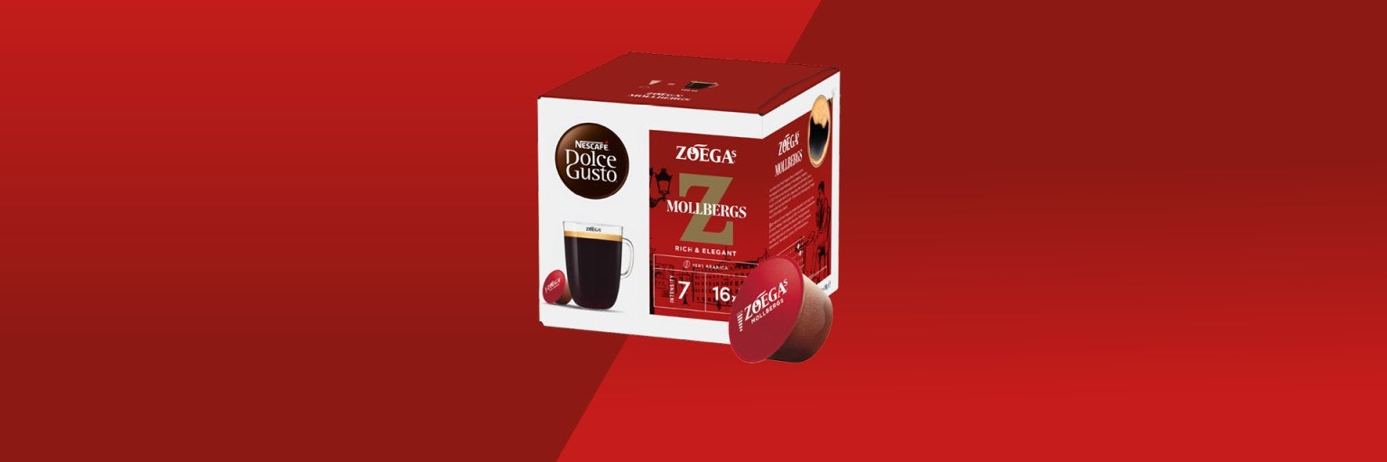 bild på ett paket Mollbergs kaffekapslar 