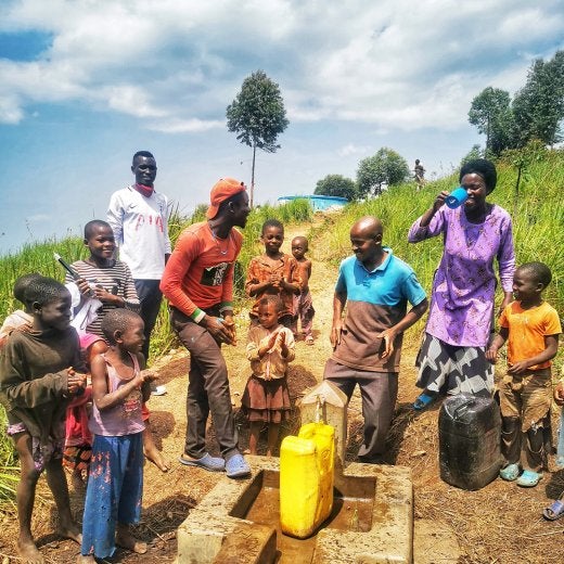 fetching water