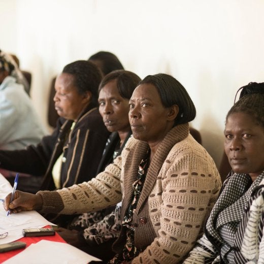 women listening in classroom