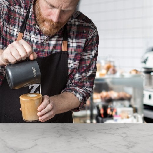 man preparing coffee