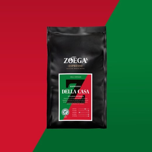 Ett paket Zoégas Espresso Della Casa hela bönor