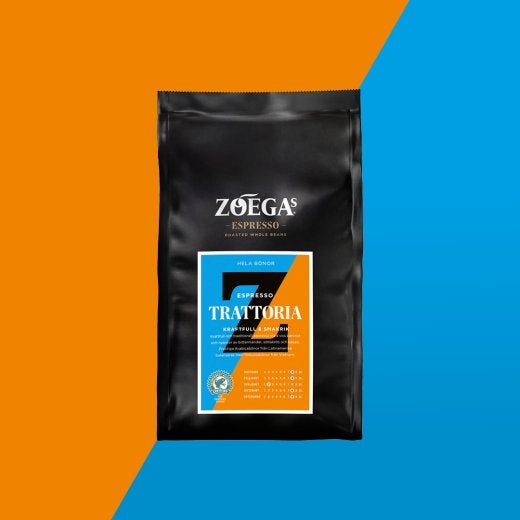 Ett paket Zoégas Espresso Trattoria hela bönor