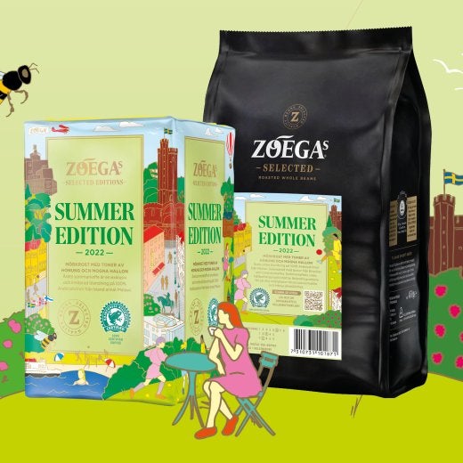 två paketkaffe på en kulle