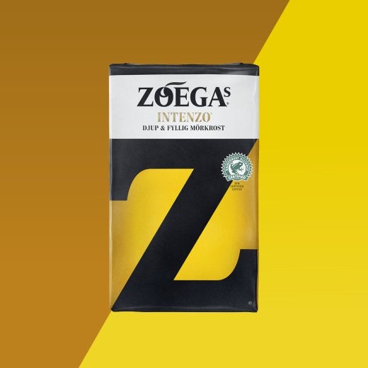 Picture of coffee package on yellow background
