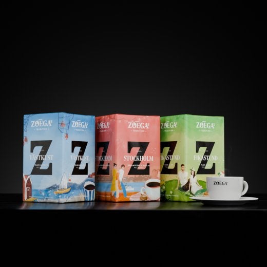 tre paket kaffe